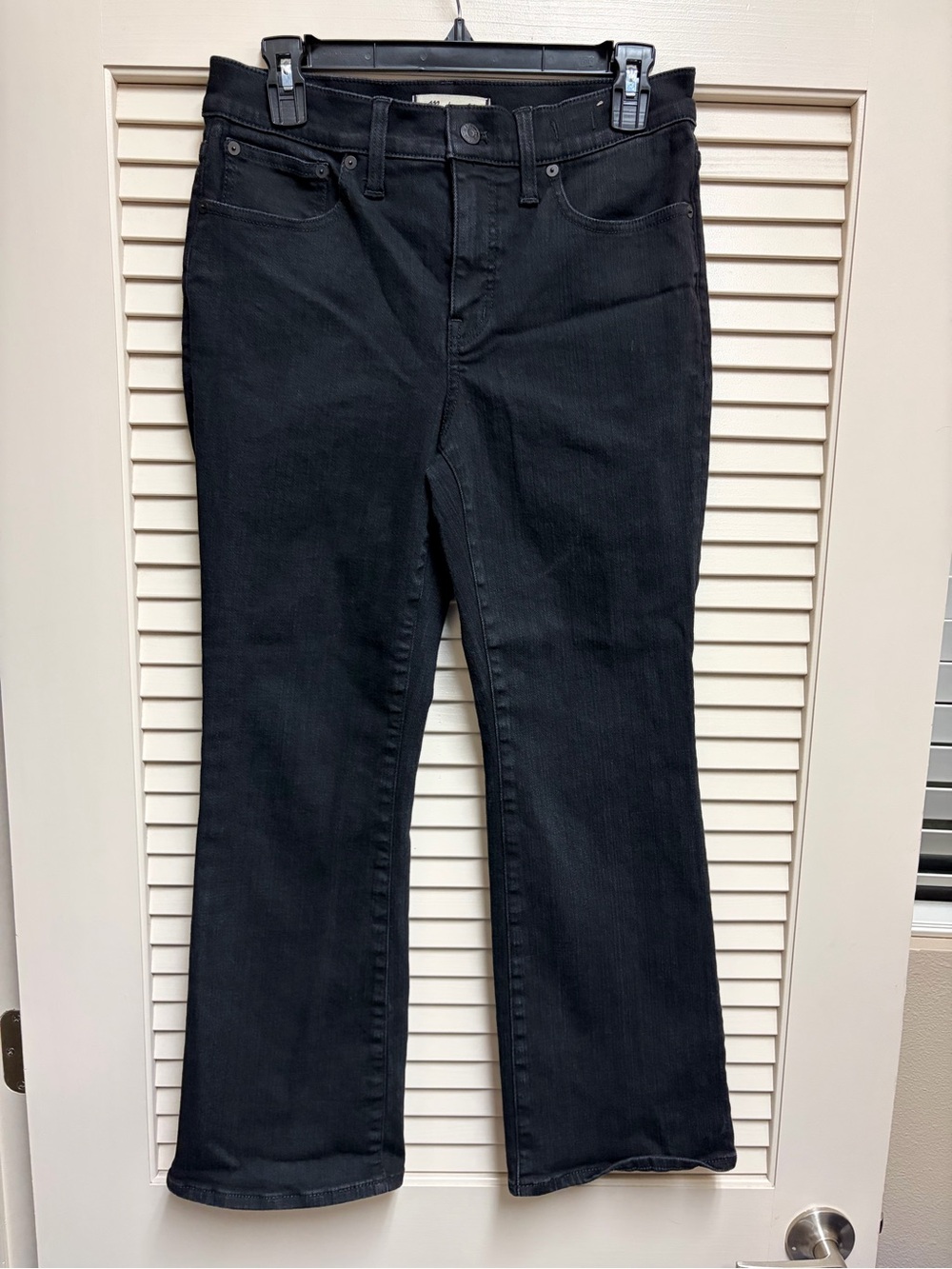 Madewell Mid Rise Kick Out Jeans Womens 29 Black Flare Stretch Denim Pants 29x27